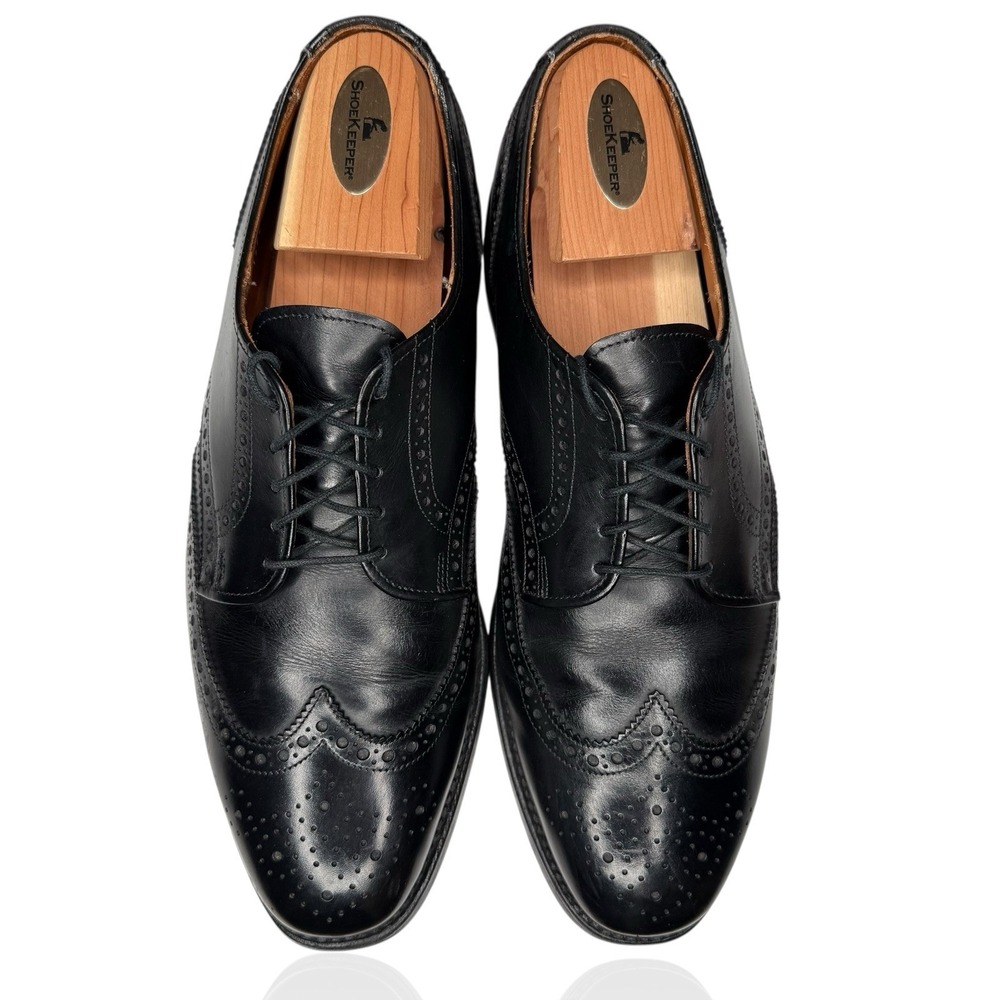 Allen‎ Edmonds Ashland 4104 Black Leather Short Wing Full Brogue Derby Men's 9 D